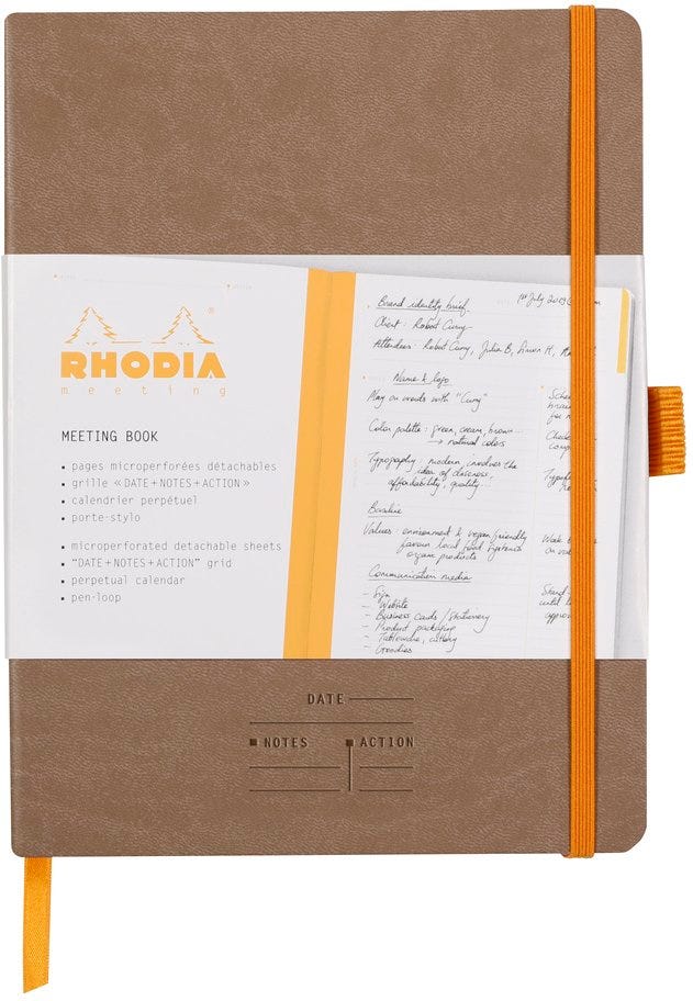 Meeting Book Aupe A5+ 80 Microperforated Sheets 90G, White Paper W/Elastic +Pen Loop