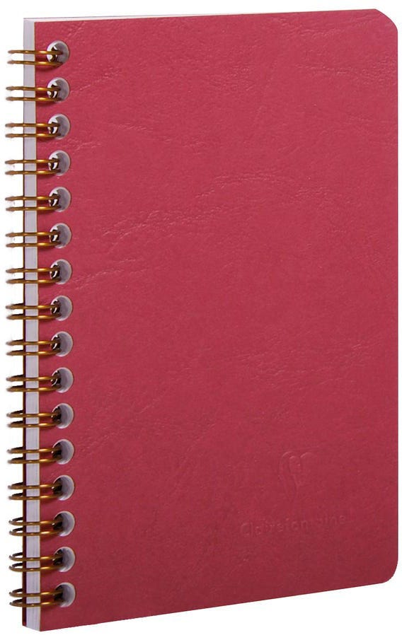 Age Bag, Wirebound Notebook 9X14Cm 50 Sheets Lined Red