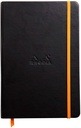 Notebook Hardcover  Black A5 , 96 Sh,Lined Ivory 90G, Paper Elastic Closure Rhodiarama
