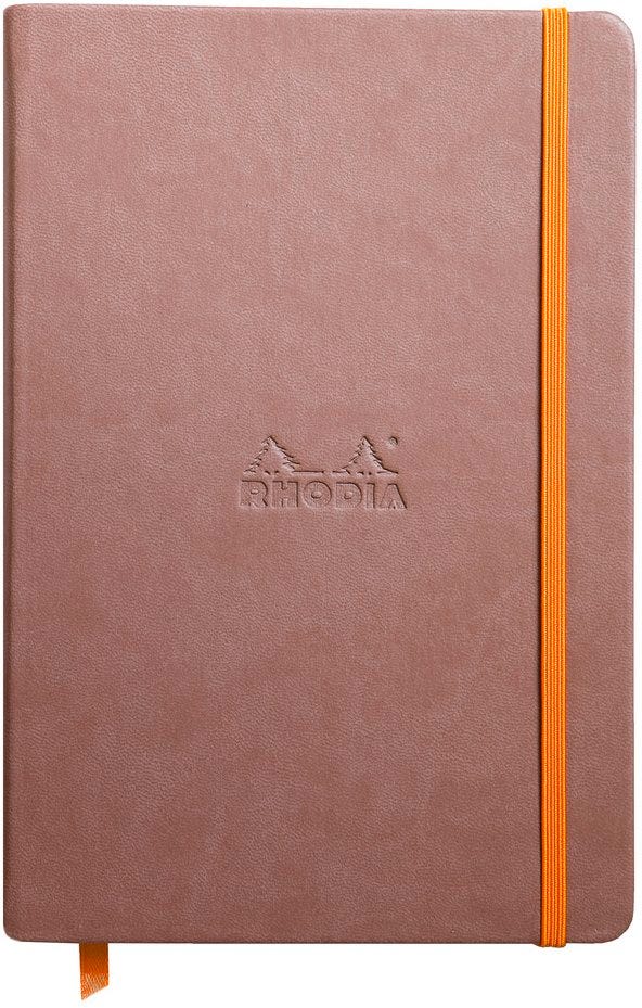 Notebook Hardcover  Taupe A5 , 96 Sh,Lined Ivory 90G, Paper Elastic Closure Rhodiarama