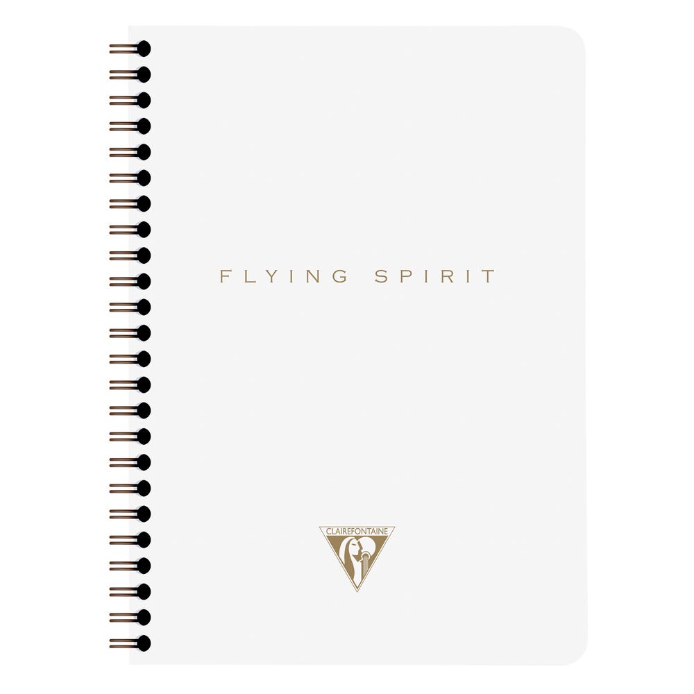 Notebook Wirebound W/Pockets White, Lined A5 60Sh 90G Ivory Paper