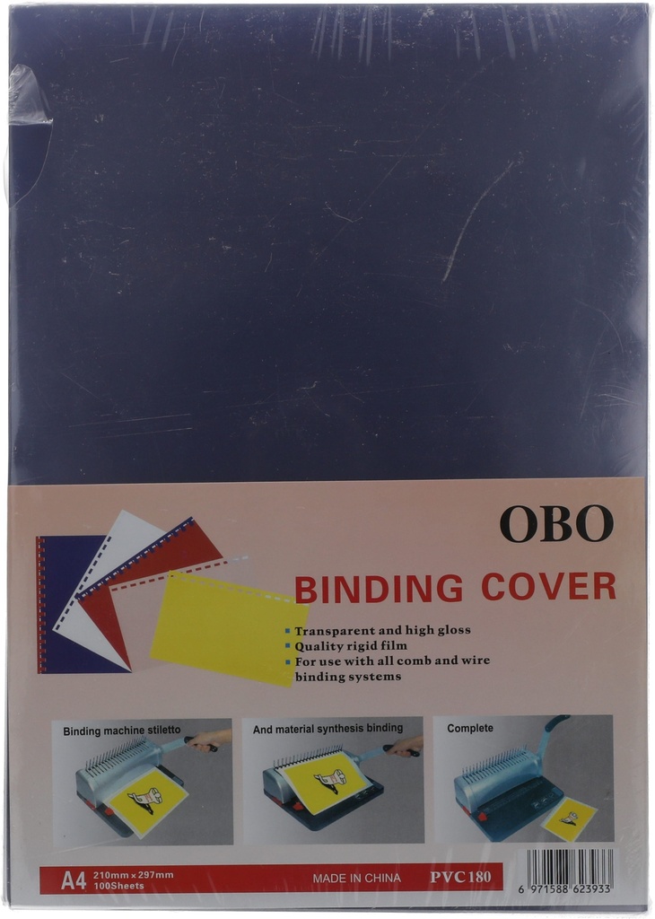 Binding Cover A4 Transparent  PVC   180C  Packet of 100pcs