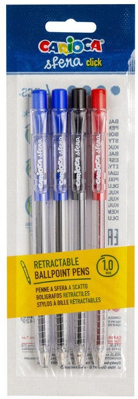 Carioca Sfera Retractable 4Pcs Bag 4 Colors