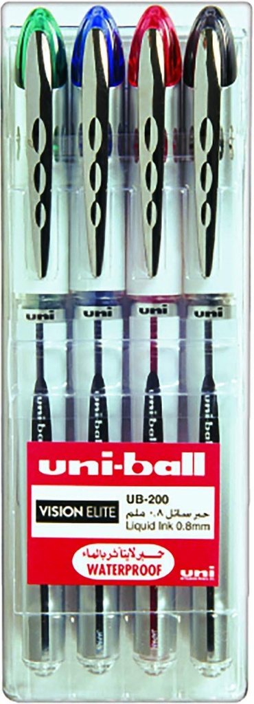 Pen Vision Elit Roller ball 0.8mm Set of 4