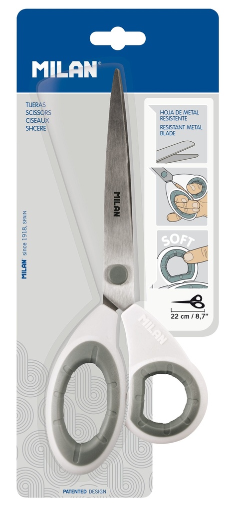 Blister pack white office scissors 22 cm