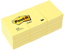 Note Post-It adhesive 100 sheets X12/pk    1.5" X 2" Yellow