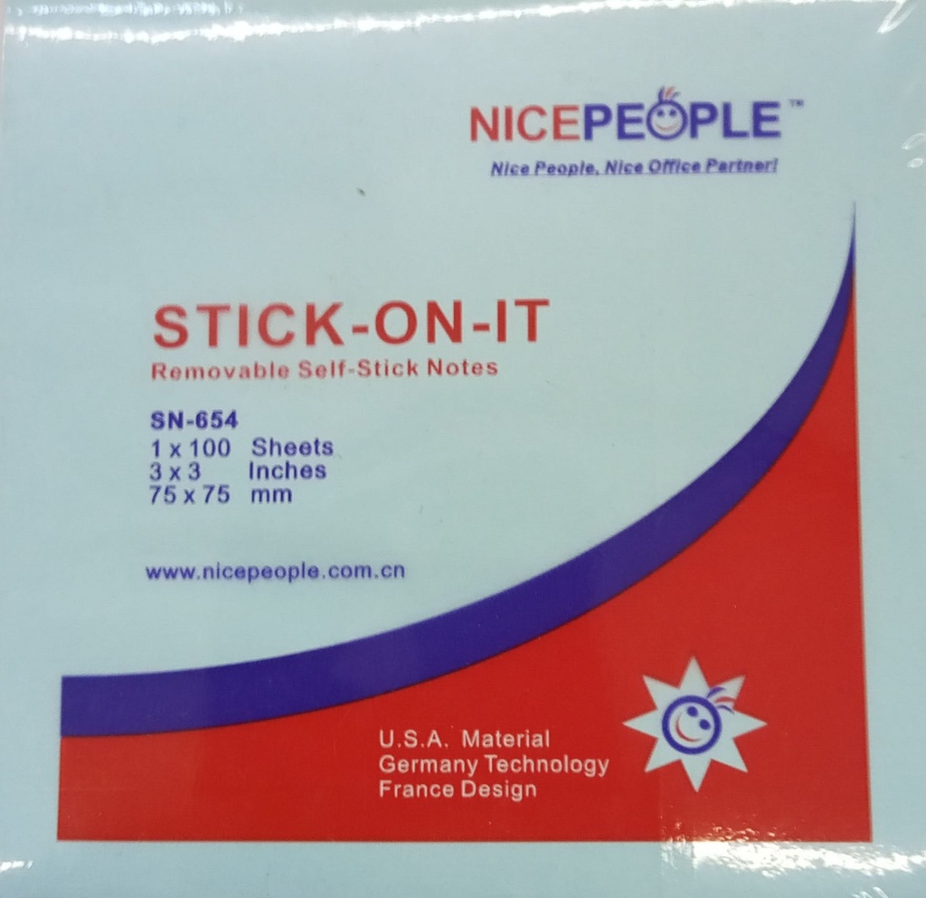 Notes Sticky   100 Sheets Paper 75Gsm 75x75MM Blue