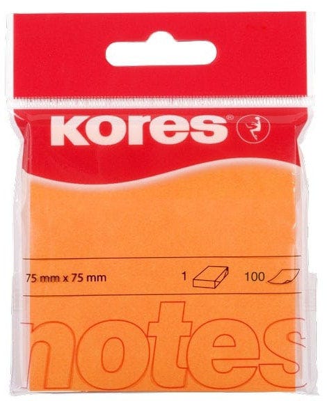 Neon orange  Notes 75x75mm  / blocks of 100 sheets