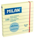 Pad 100 light yellow lined adhesive notes 76 x 76 mm