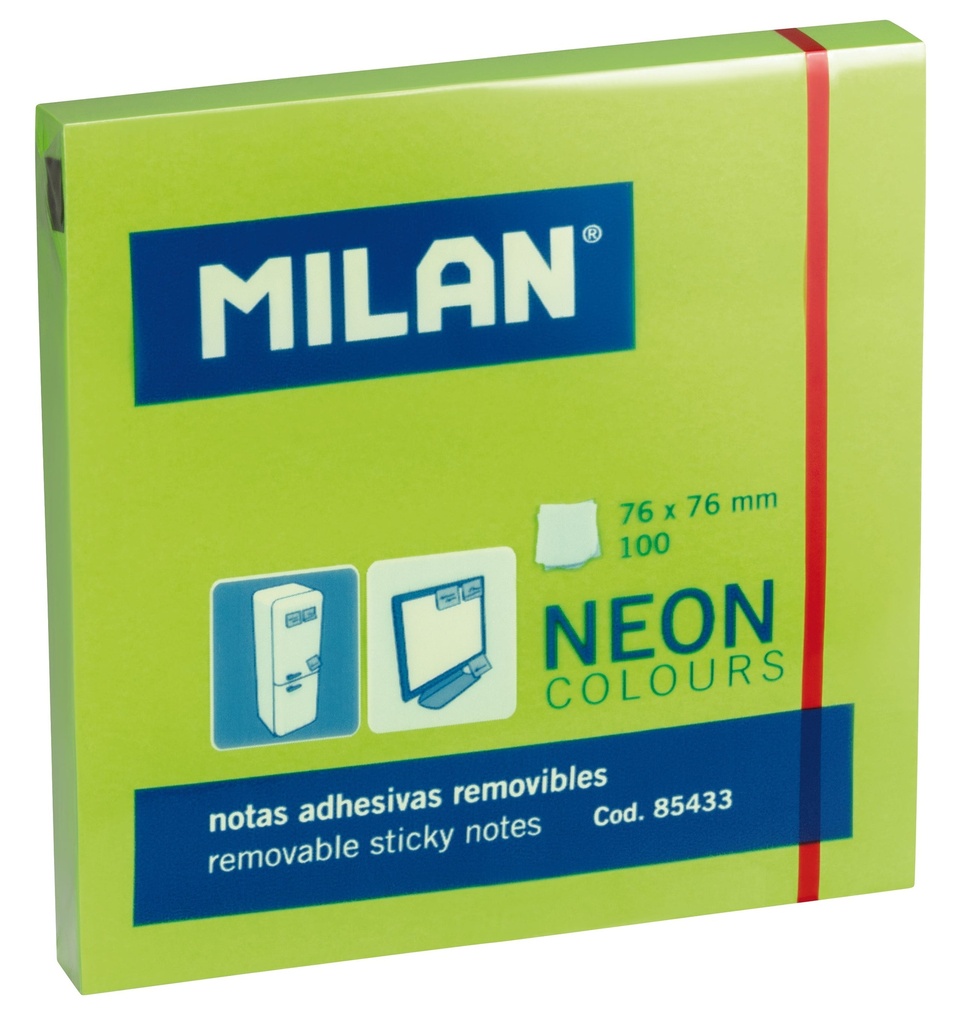 Pad 100 Fluo green adhesive notes 76 x 76 mm