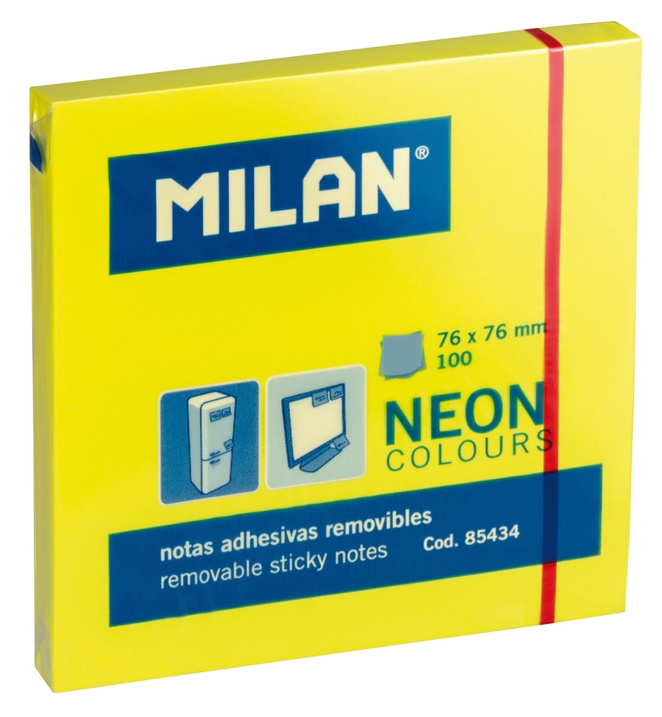 Pad 100 Fluo yellow adhesive notes 76 x 76 mm