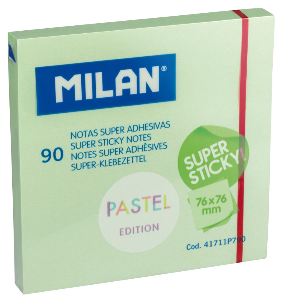 Pad 90 green Pastel super adhesive notes 76 x 76 mm