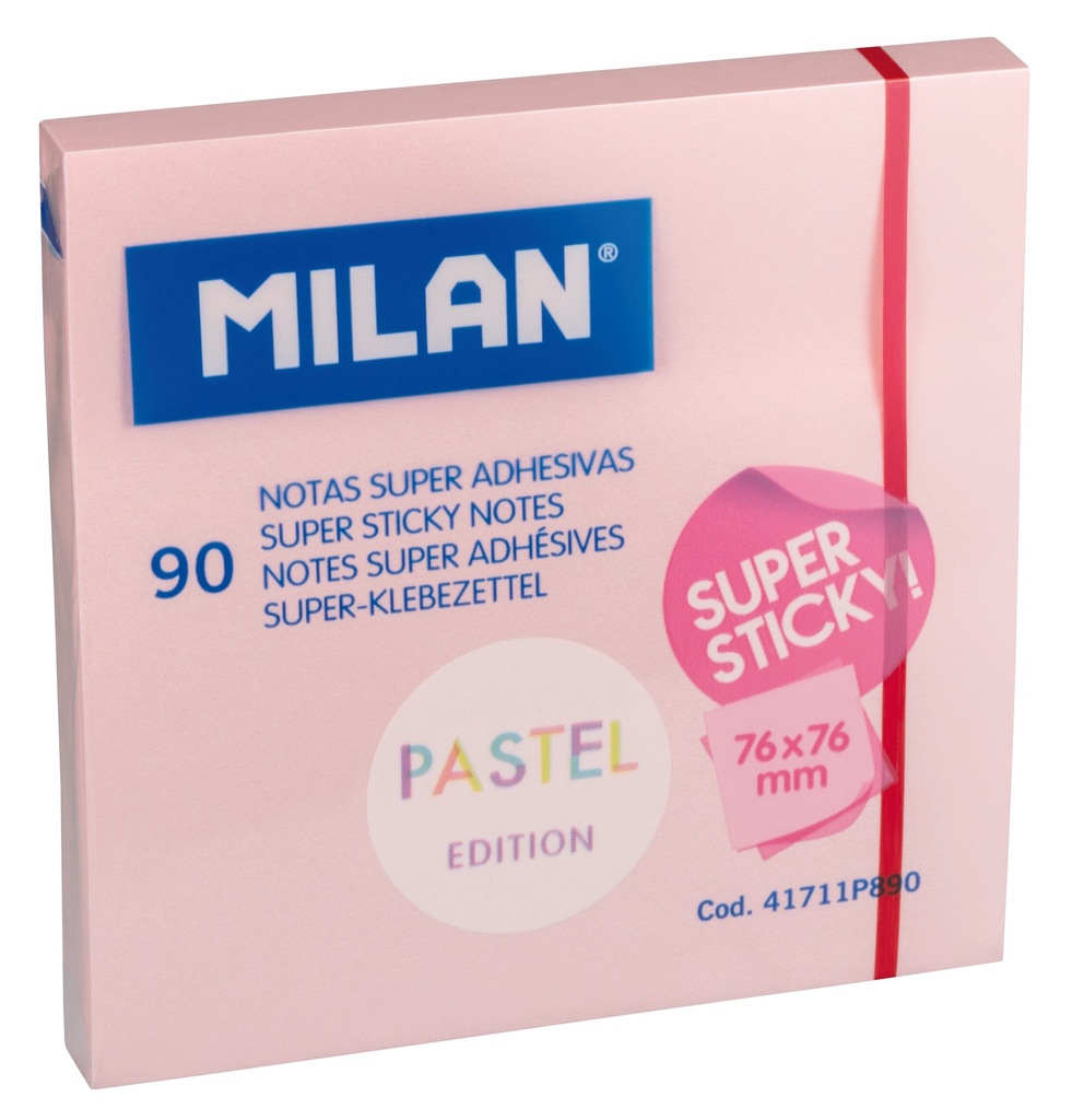 Pad 90 pink Pastel super adhesive notes 76 x 76 mm
