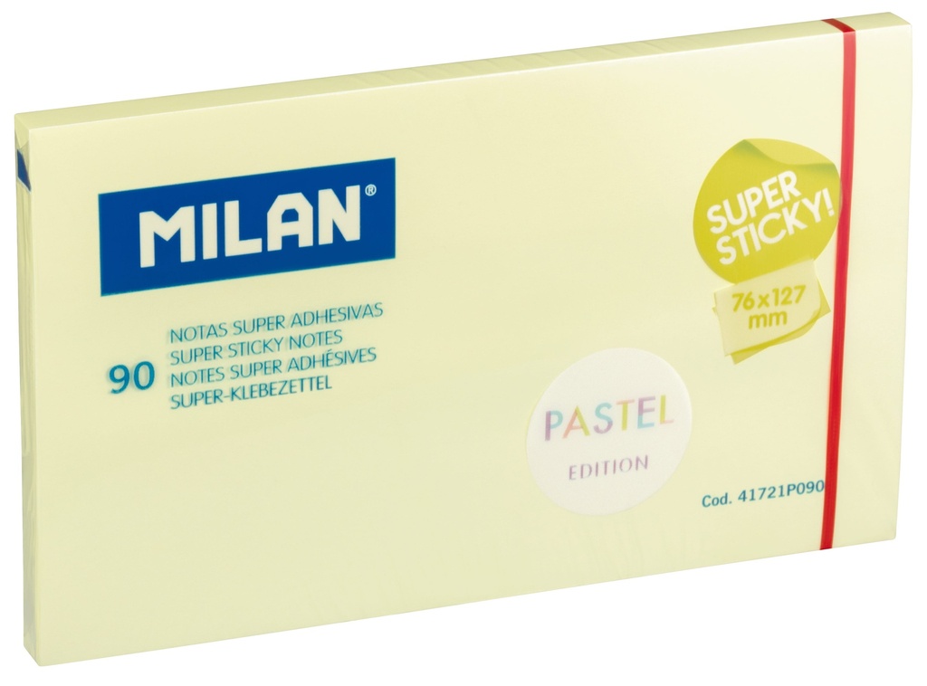Pad 90 yellow Pastel super adhesive notes 76 x 127 mm