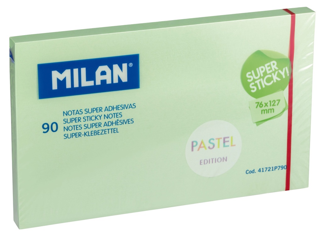 Pad 90 green Pastel super adhesive notes 76 x 127 mm