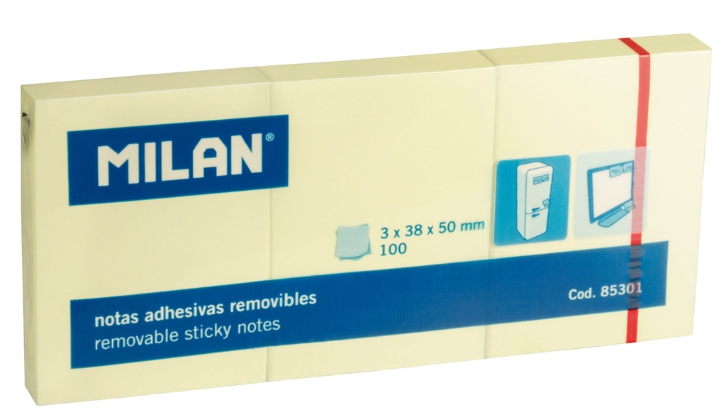 3 pads 100 adhesive notes 38 x 50 mm