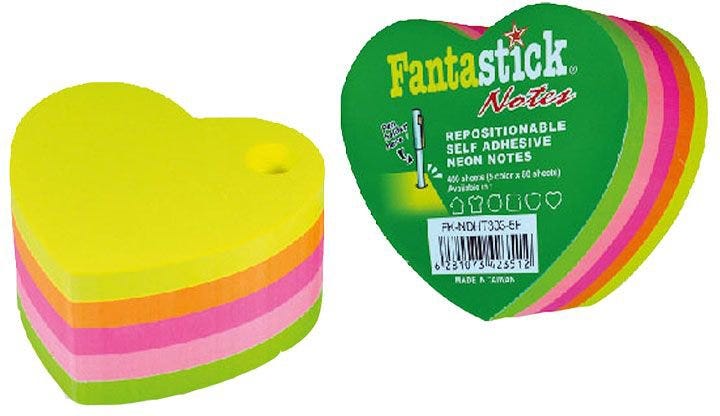 Stick Notes Fluor 5col Hearts