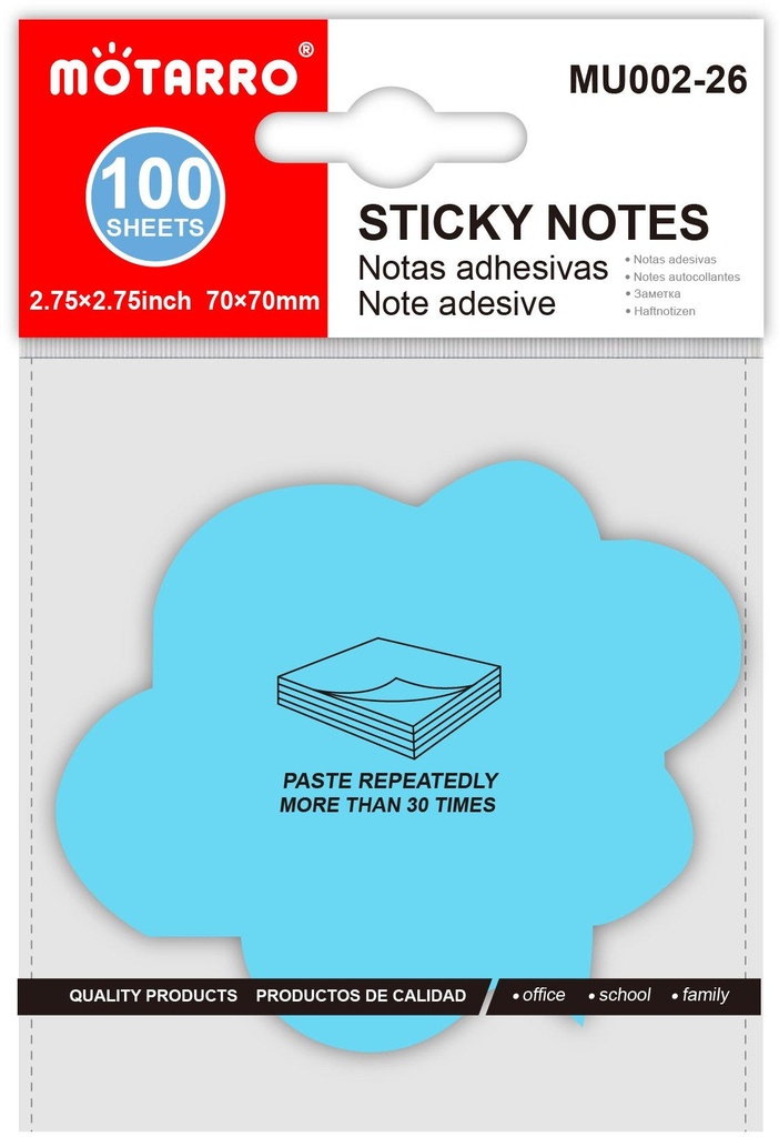 Sticky Notes Language Shape /100SH/70x70mm   Fluorescent 5 Color