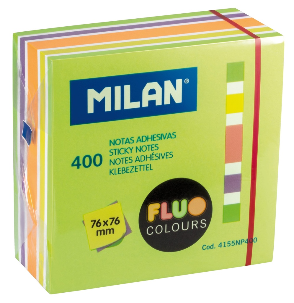Pad 400 Fluo coloured adhesive notes 76 x 76 mm (green, multicolour)