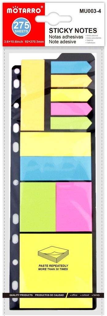 Sticky Notes Set of 11 Sizes, 25SH EA