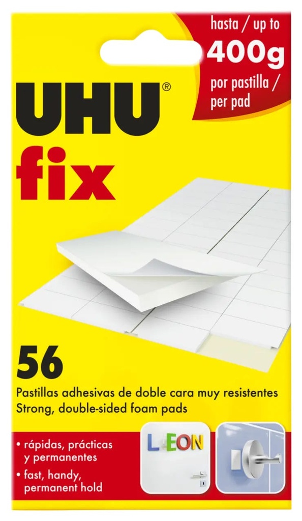 Putty Tack Double-Sided Adhesive  56 pcs Pads    White    UHU-Fix
