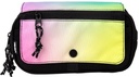 4-zip pencil case with a flap Sunset series, black