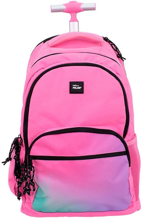 6-zip wheeled backpack (25 l) Sunset series, pink
