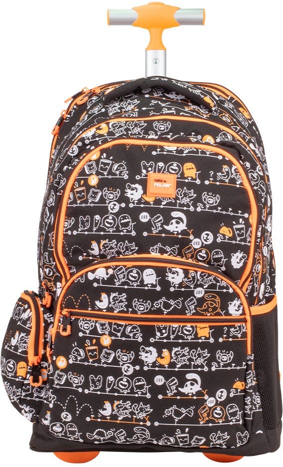 6-zip wheeled backpack (25 L) Tandem special series, black