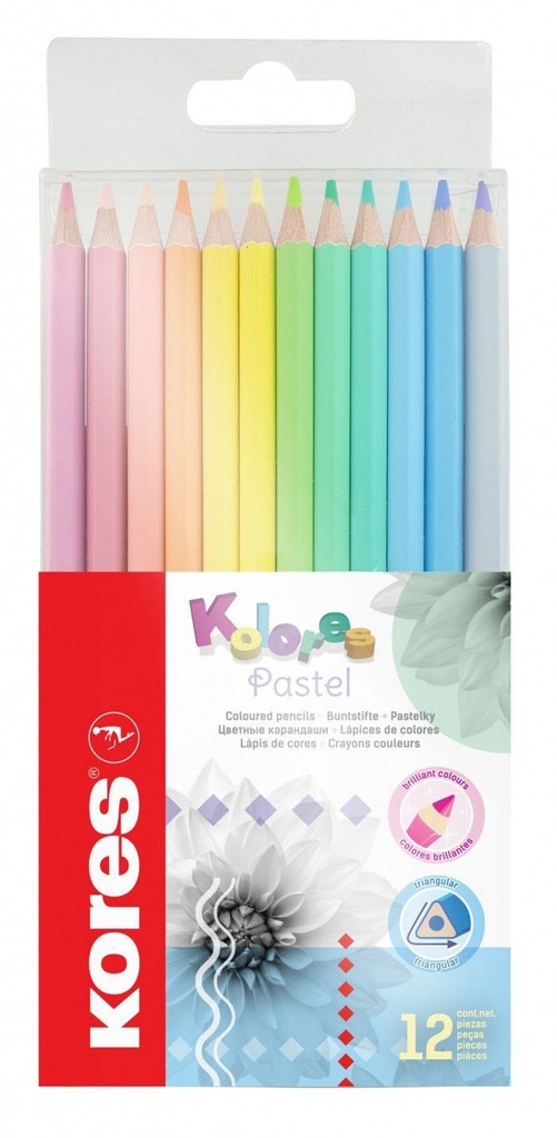 Colored Pencil - Triangular Set Of 12 Pcs, "Kolores Pastel"