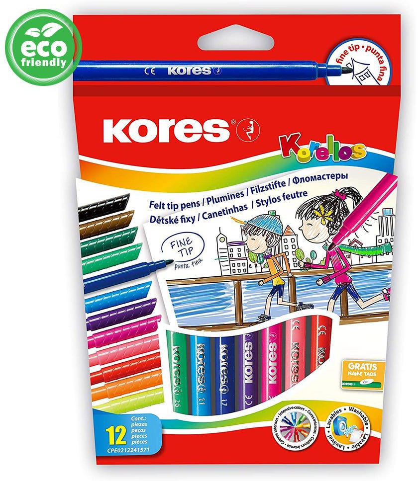 Korellos Standard Felt Tip Pens 12 Set