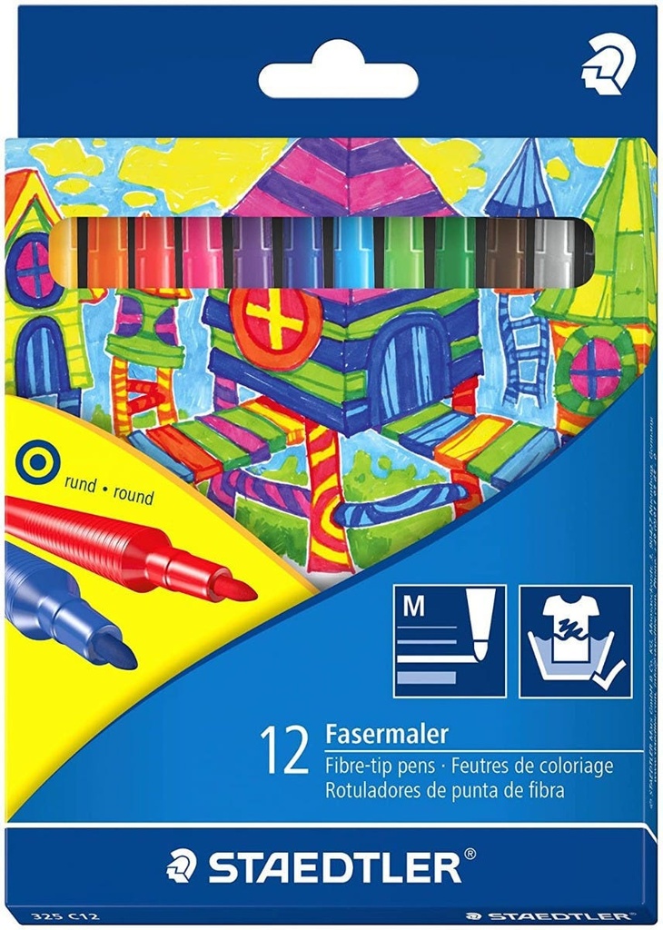 Color Pen Fiber Tip Pen Cardboard Set-12