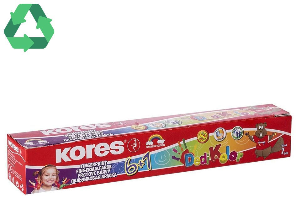 Finger Paint 30ml Pots, Set Box 6+1 Colours "Dedi Kolor"
