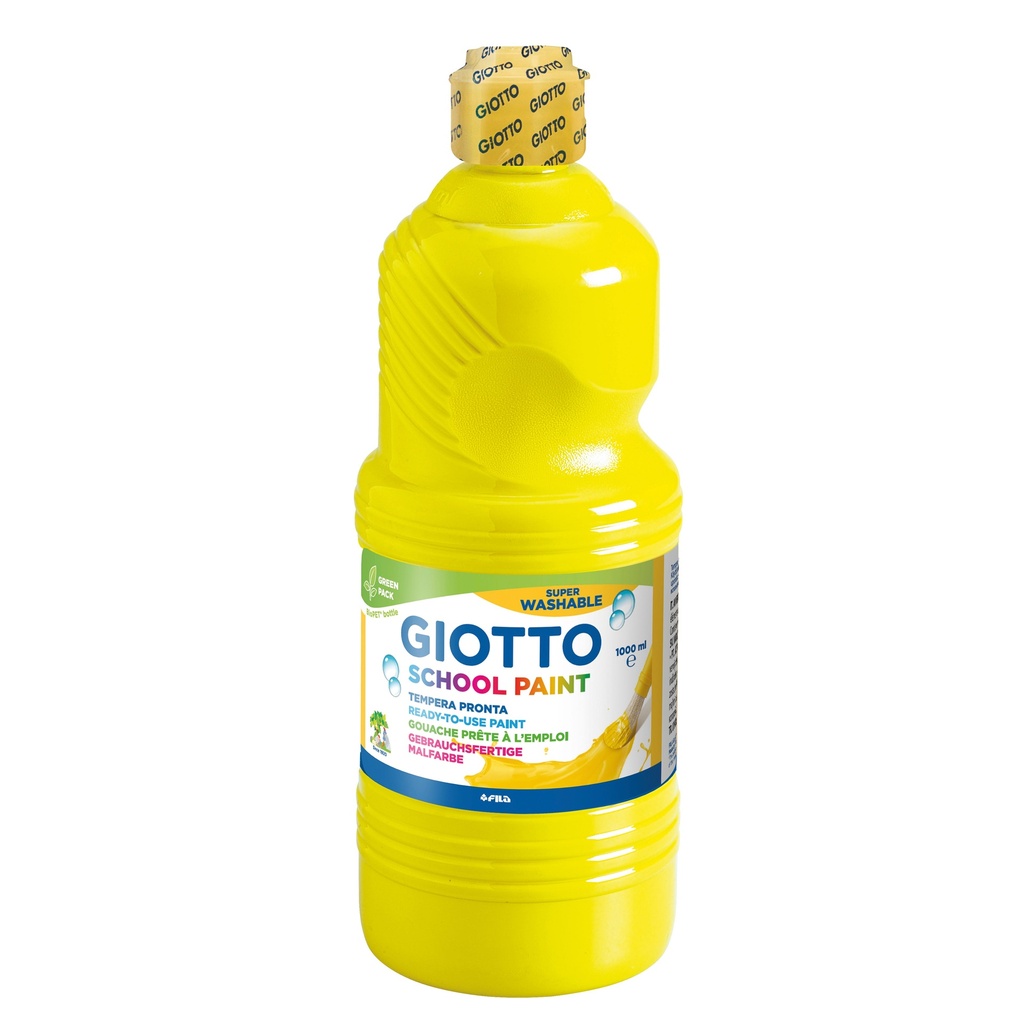 Tempera School Paint 1000 ml, Washable, Primary yellow - Giotto