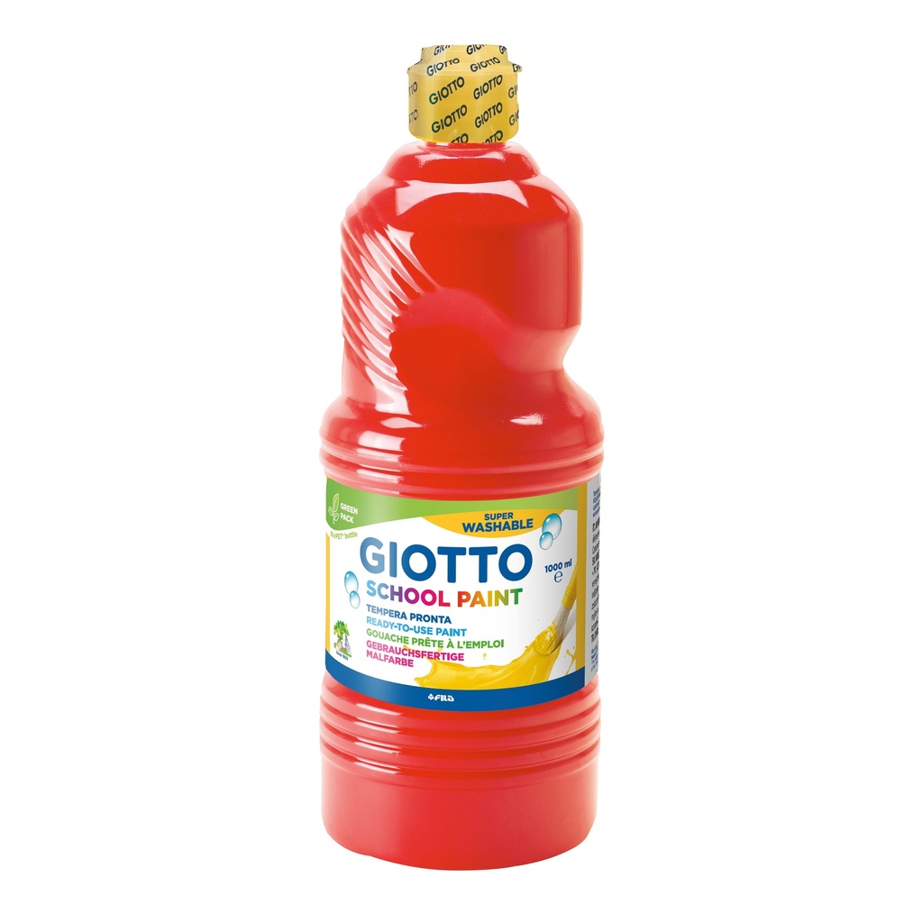 Tempera School Paint 1000 ml, Washable, Scarlet red - Giotto