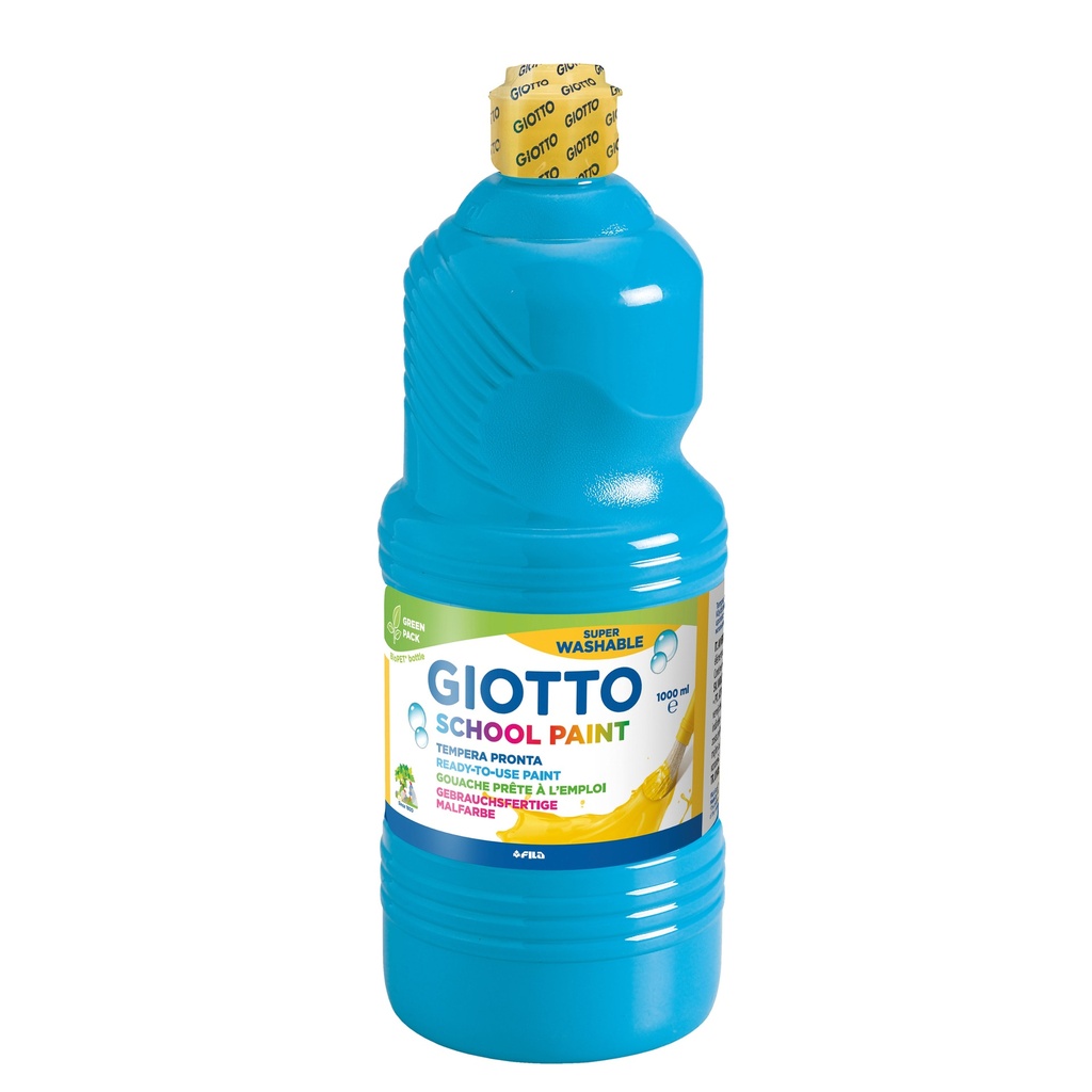 Tempera School Paint 1000 ml, Washable, Cyan - Giotto