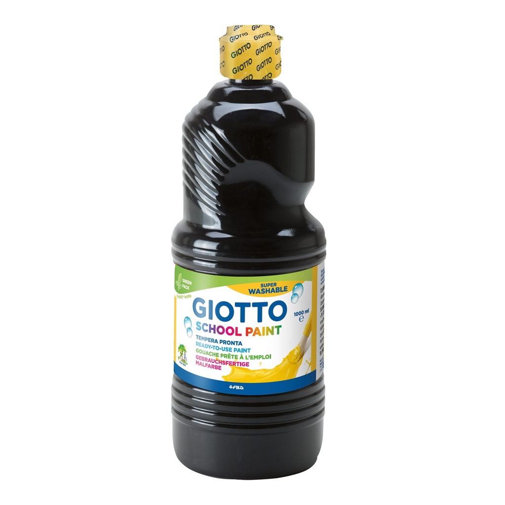 Tempera School Paint 1000 ml, Washable, Black - Giotto