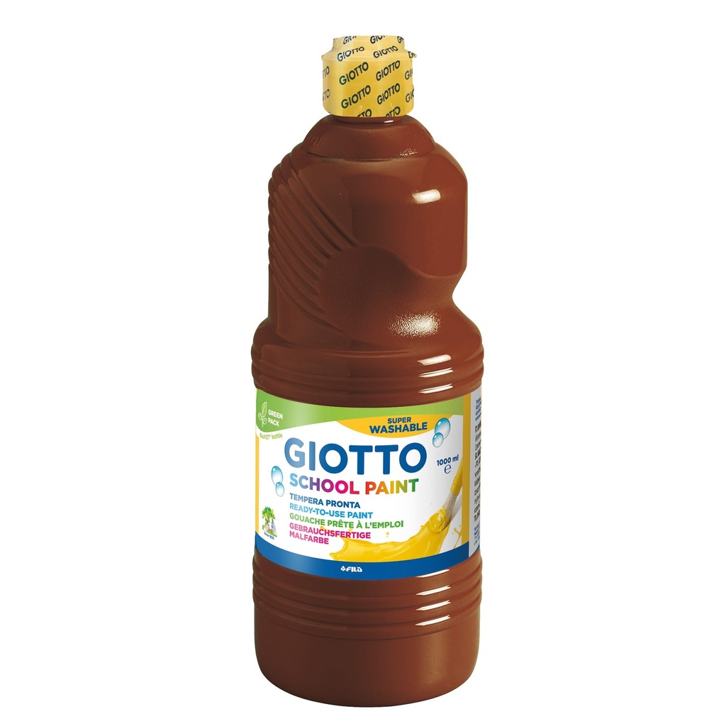 Tempera School Paint 1000 ml, Washable, Brown - Giotto
