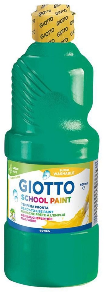 Tempera School Paint 500 ml, Washable, Green - Giotto