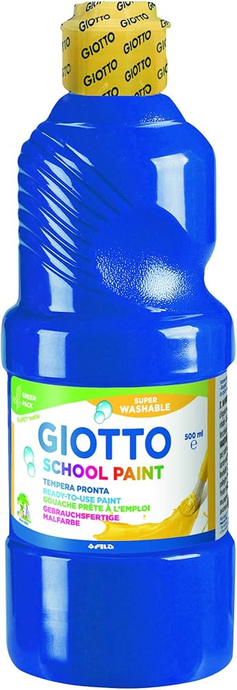 Tempera School Paint 500 ml, Washable, Blue - Giotto