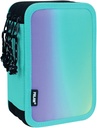 Filled triple decker pencil case Sunset series, turquoise