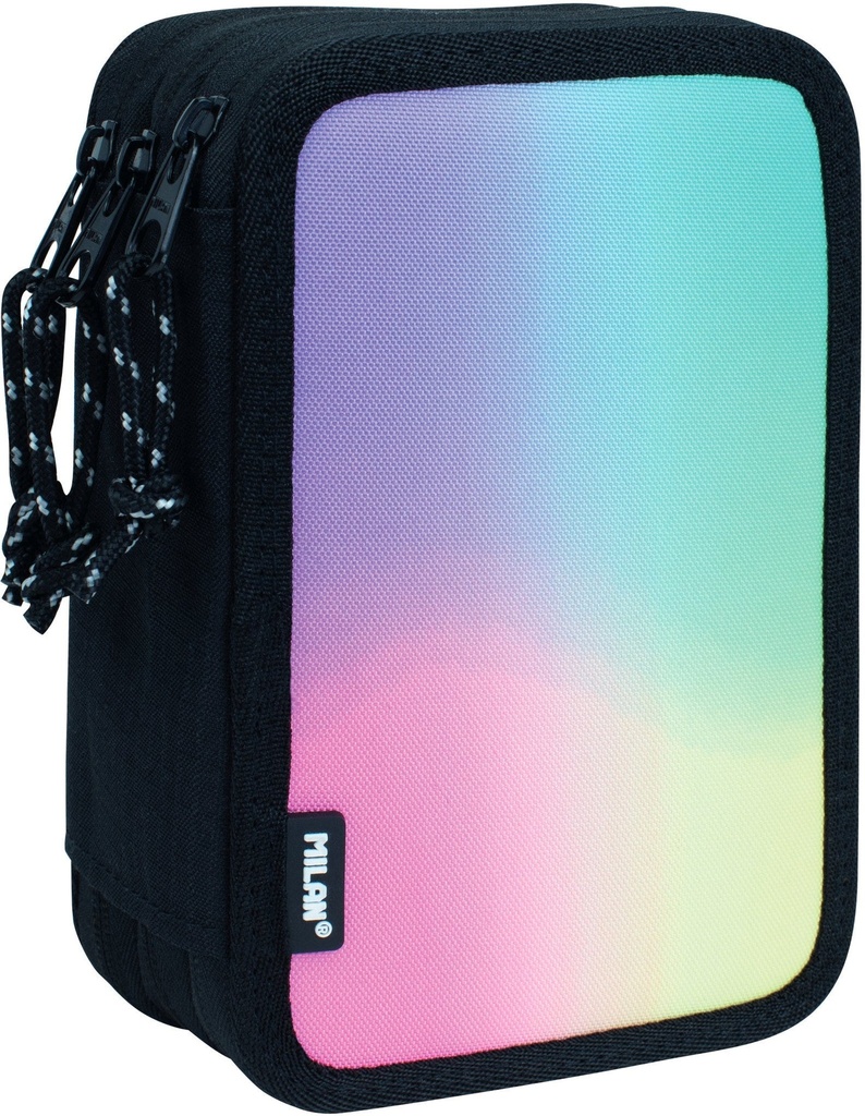 Filled triple decker pencil case Sunset series, black