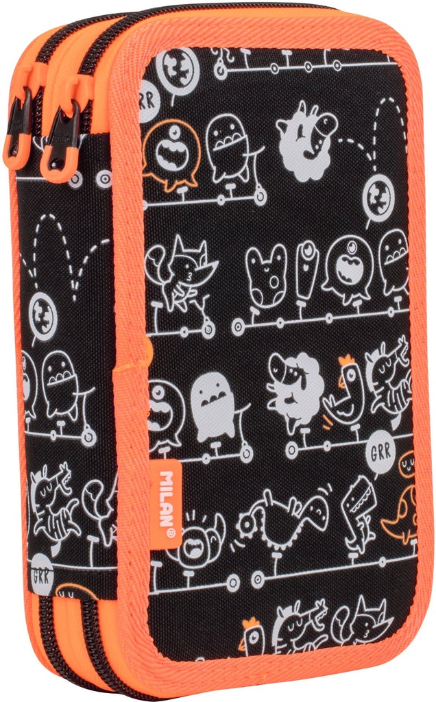 Filled double decker pencil case Tandem special series, black