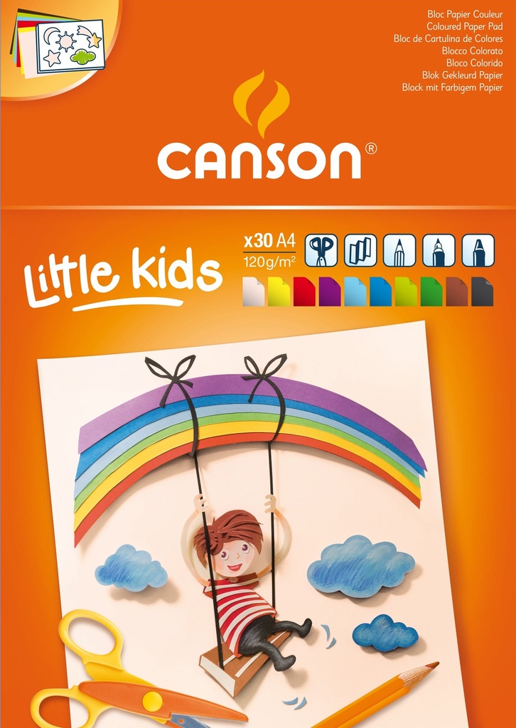 Pads Kids Colour Creation Canson A4 30SH 120GSM - 10 Assorted Colours
