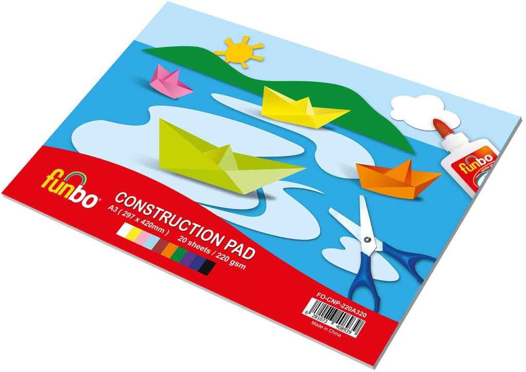 Construction Pad A3,220g,20 Sheets,10 Assorted cls