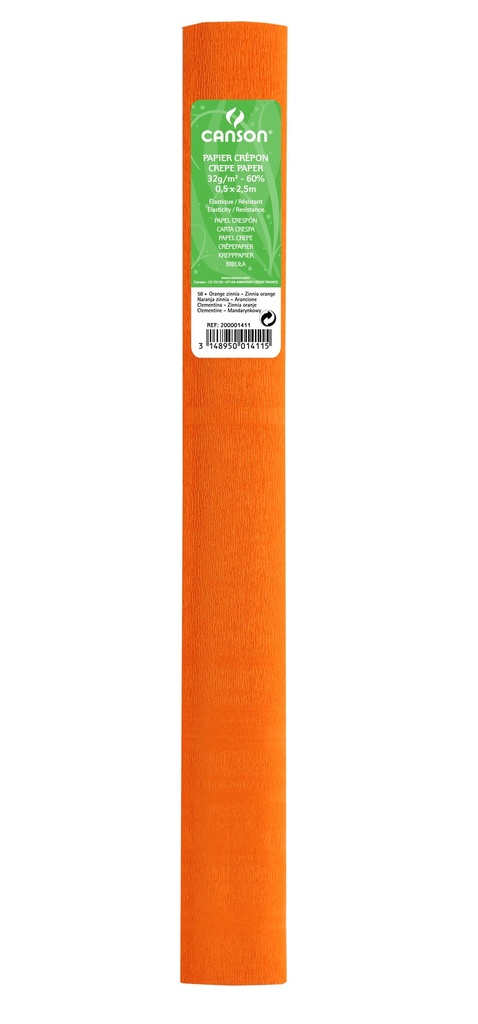 Crepe Paper 50X250CM/30GSM STD Roll Orange 58 Canson