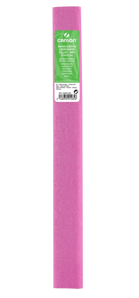 Crepe Paper 50X250CM/30GSM STD Roll Pink 61 Canson