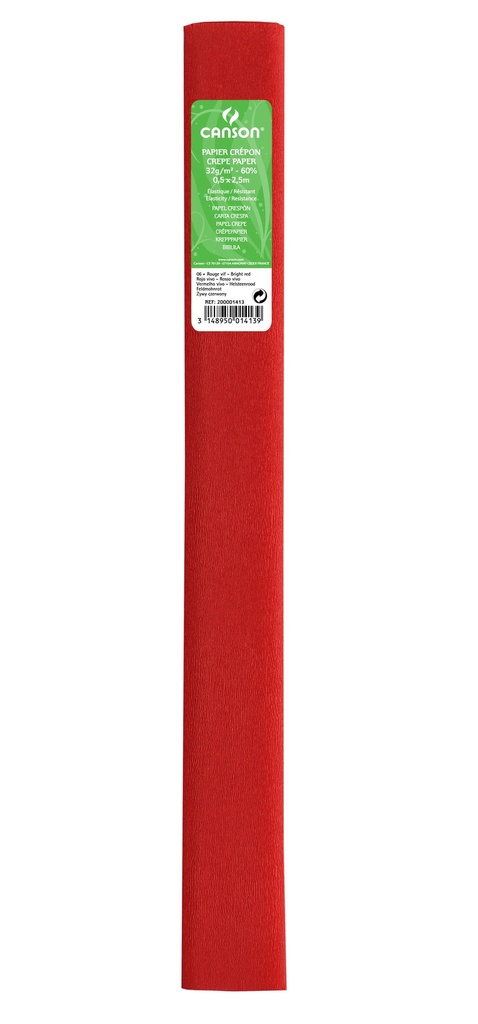 Crepe Paper 50X250CM/30GSM STD Roll Red 06 Canson
