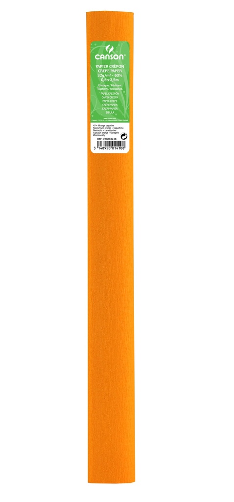 Crepe Paper 50X250CM/30GSM STD Roll Orange 47 Canson