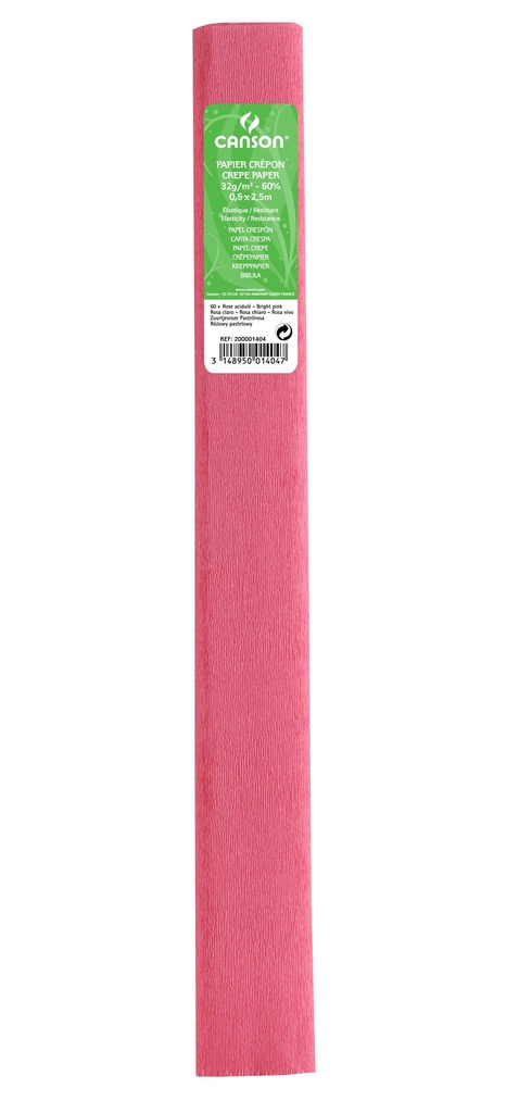 Crepe Paper 50X250CM/30GSM STD Roll Pink 60 Canson