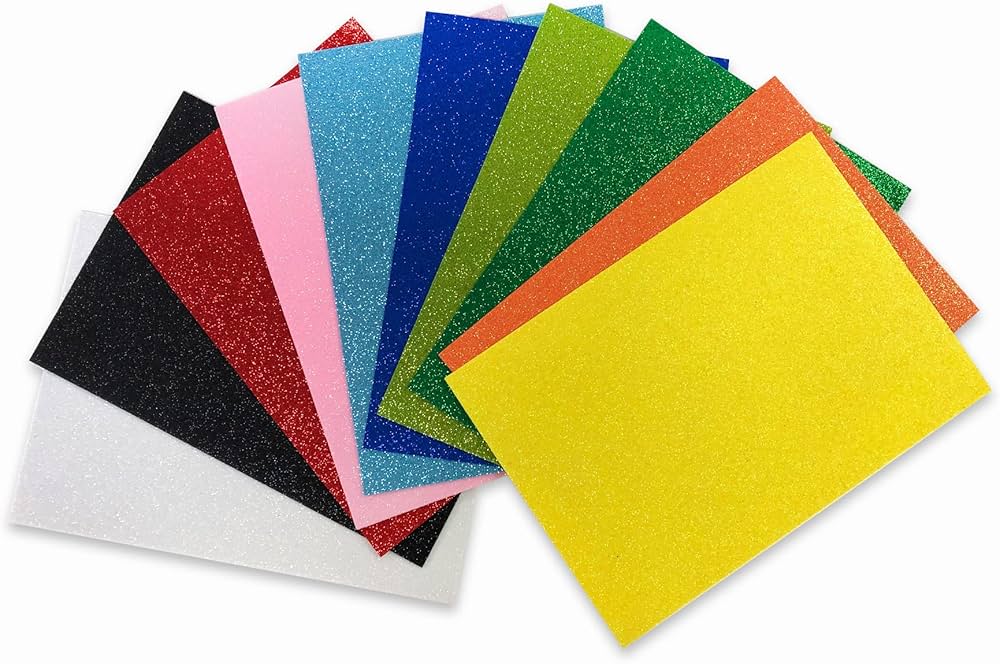 Glitter Eva Foam A3 W Glue Assorted 10 Color